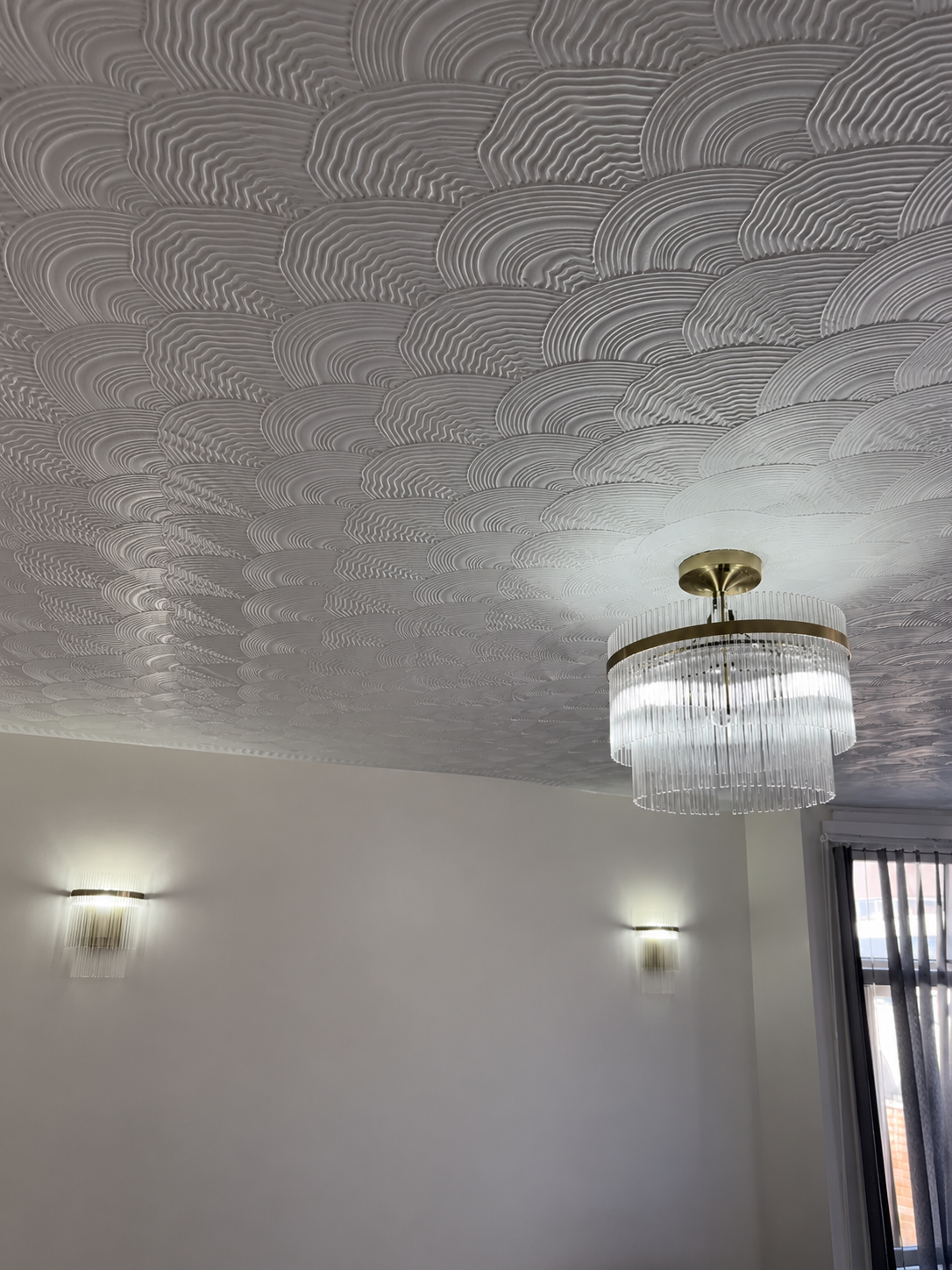 Sculpted Ceiling with Crystal Lighting